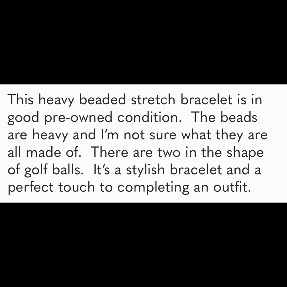 Dangle Bracelet Golf Lover Beaded Stretch Heavy Quality Two Golf Balls s… - Picture 2 of 7